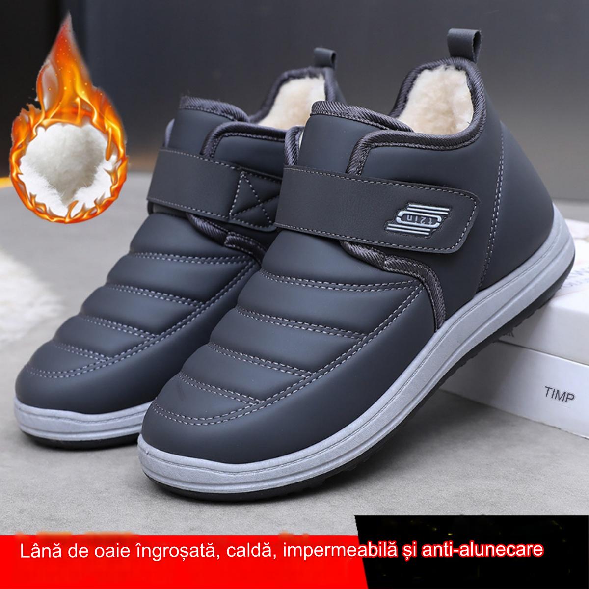 【39-44】🔥👟Nové zimní zateplené pánské zimní boty z ovčí vlny, voděodolné pro rok 2024.-3847856