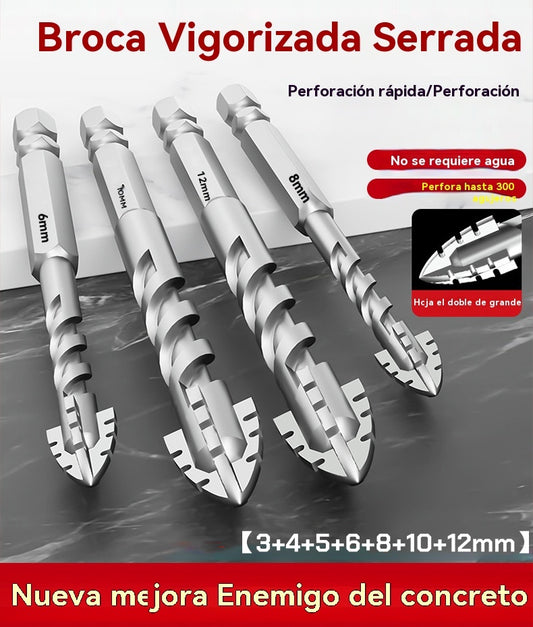 🥇【3+4+5+6+8+10+12mm】Broca excéntrica de acero de tungsteno superduro de séptima generación con borde dentado