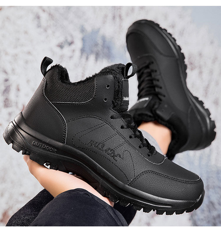 ⛄🔥👍【39-48】Nowoczesne męskie sportowe buty codzienne z skórą, grubą podszewką, antypoślizgową, wełnianym wypełnieniem i ogrzewaniem-4175411