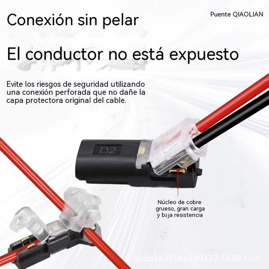 🥳 ¡50% de descuento! ⏰ 【1000 unidades en stock】 Conector de doble cable con hebilla de bloqueo, cierre de seguridad, antideslizante ⚡️
