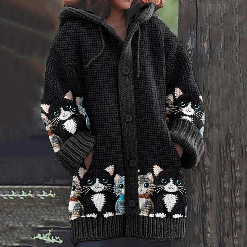 🔥🩰🎀【S-6XL】Nueva colección otoño/invierno 2026. Chaqueta retro de alta calidad, amplia, con capucha y botones.