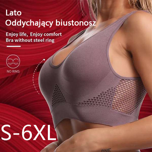 🥇🏆【Compre 1 y obtenga 1 gratis】🔥【45-123 kg】Sujetador deportivo transpirable sin costuras, sujetador push up con escote en V profundo