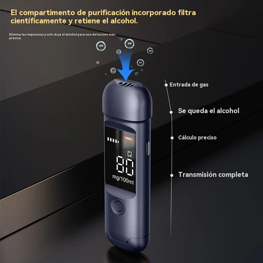 🍷 Medidor de alcohol portátil de alta precisión – Mide tu nivel antes de conducir