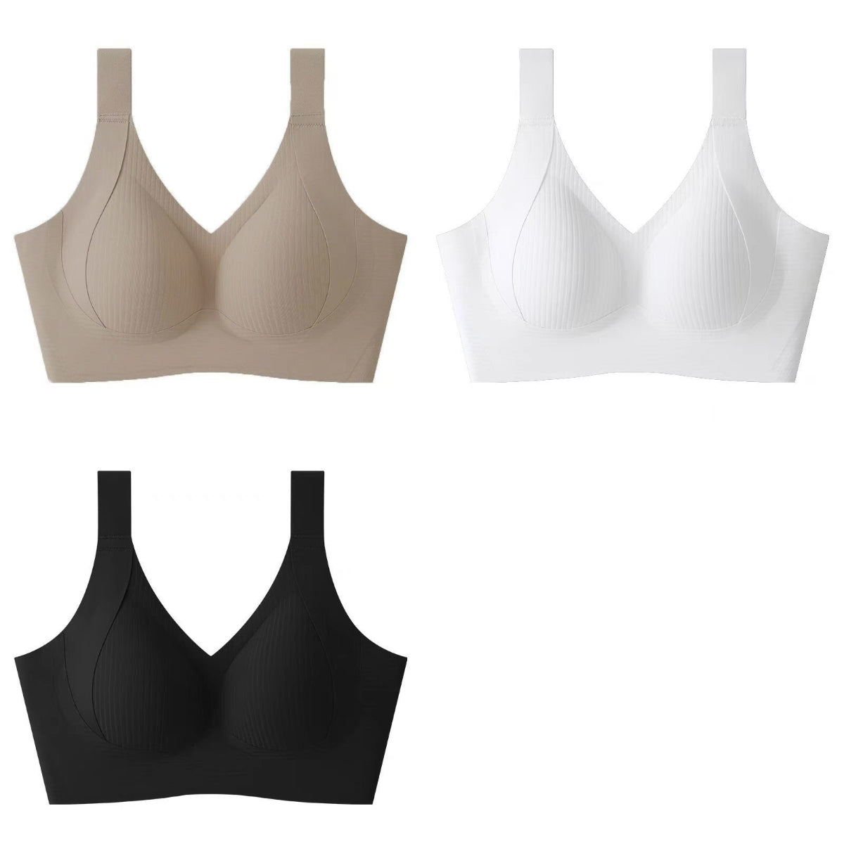 😍💕【Balení 3 kusů】Dámská bezešvá podprsenka, lehká a prodyšná, pohodlně padnoucí. ❤️【40-95 kg】