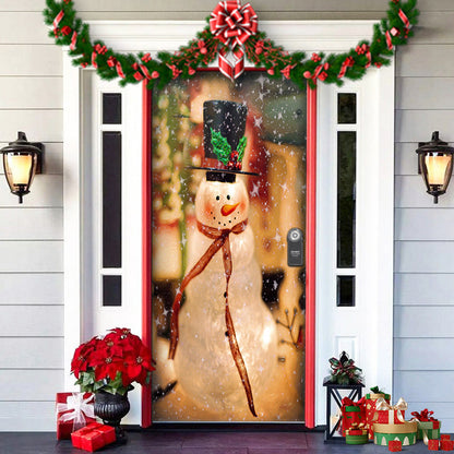 🎁🎄Nowa, najlepiej sprzedająca się w 2025 roku, materiałowa osłona na drzwi świąteczne [91 cm x 203 cm]