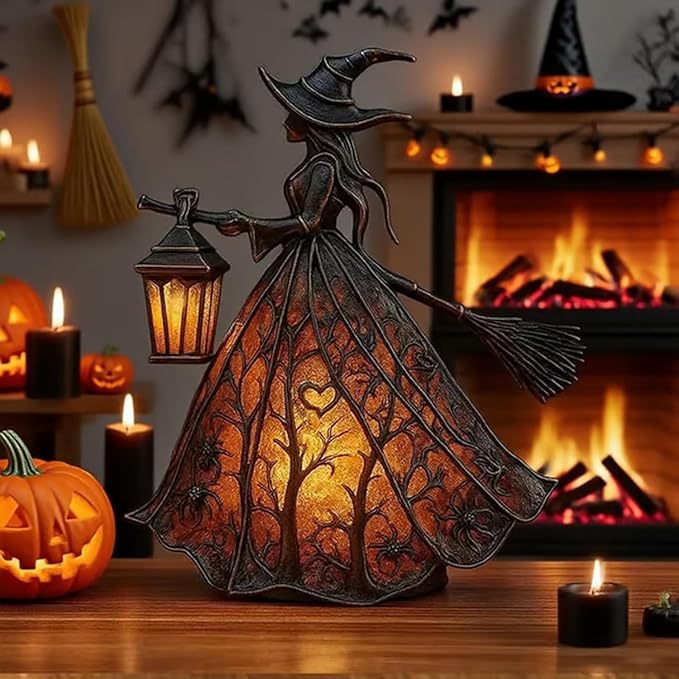 🧙‍‍♀️Lámpara de bruja de Halloween, figura decorativa única para lámpara de mesa, luz de noche con patas, adecuada para el hogar, porche, oficina, decoración de fiesta, se puede usar como Halloween y regalo.-4123823