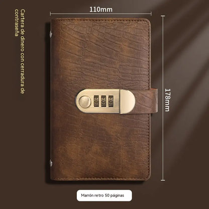 📓💰🔐Se utiliza una libreta protegida con contraseña para guardar cheques, dinero en efectivo, tarjetas bancarias y diversos comprobantes.