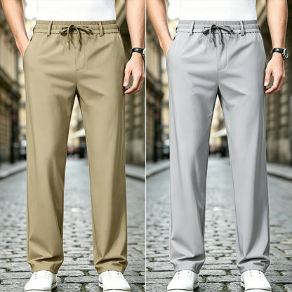 👖[Compra uno y llévate otro gratis] Pantalones casuales de pierna recta: confeccionados con un material elástico, delicado y transpirable para una máxima comodidad.