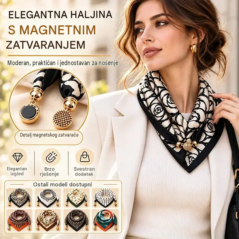 🔥 Čtyřdílný set za pouhých 570 Kč ✨ Šála s magnetickým uzávěrem