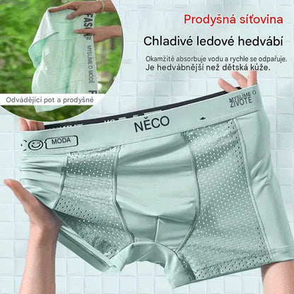 ⏰⏰ 【6 kusů】Pánské ledové hedvábné boxerky s prodyšnou síťovinou