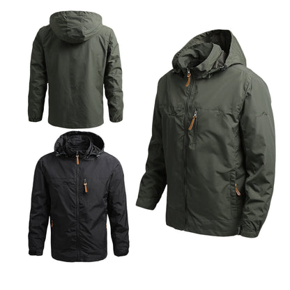 Αντιανεμικό και αδιάβροχο μπουφάν εξωτερικού χώρου με κουκούλα, χαλαρό, για μεγάλες καμπύλες