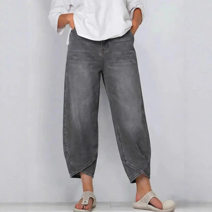 👖【Vylepšený denim, měkký a prodyšný】 módní volné džíny pro volný čas