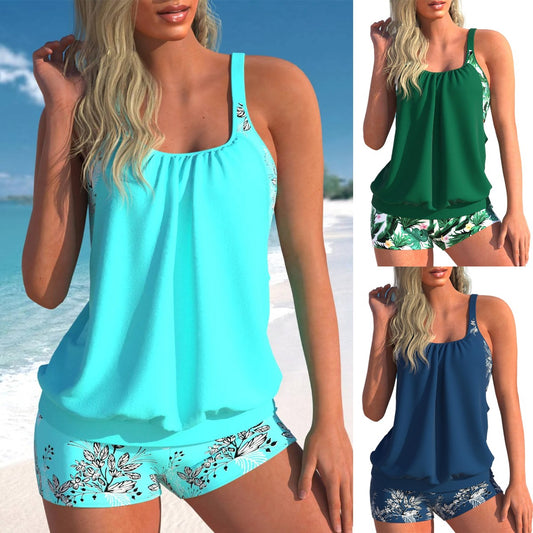 🌴【S-5XL】Dámské dvoudílné boxerky s potiskem-3917007