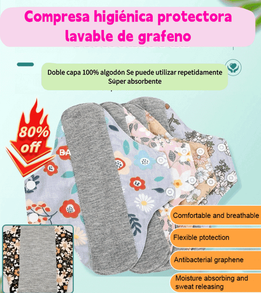 🔥🌈【5 piezas】 Almohadilla antibacteriana de algodón y grafeno lavable