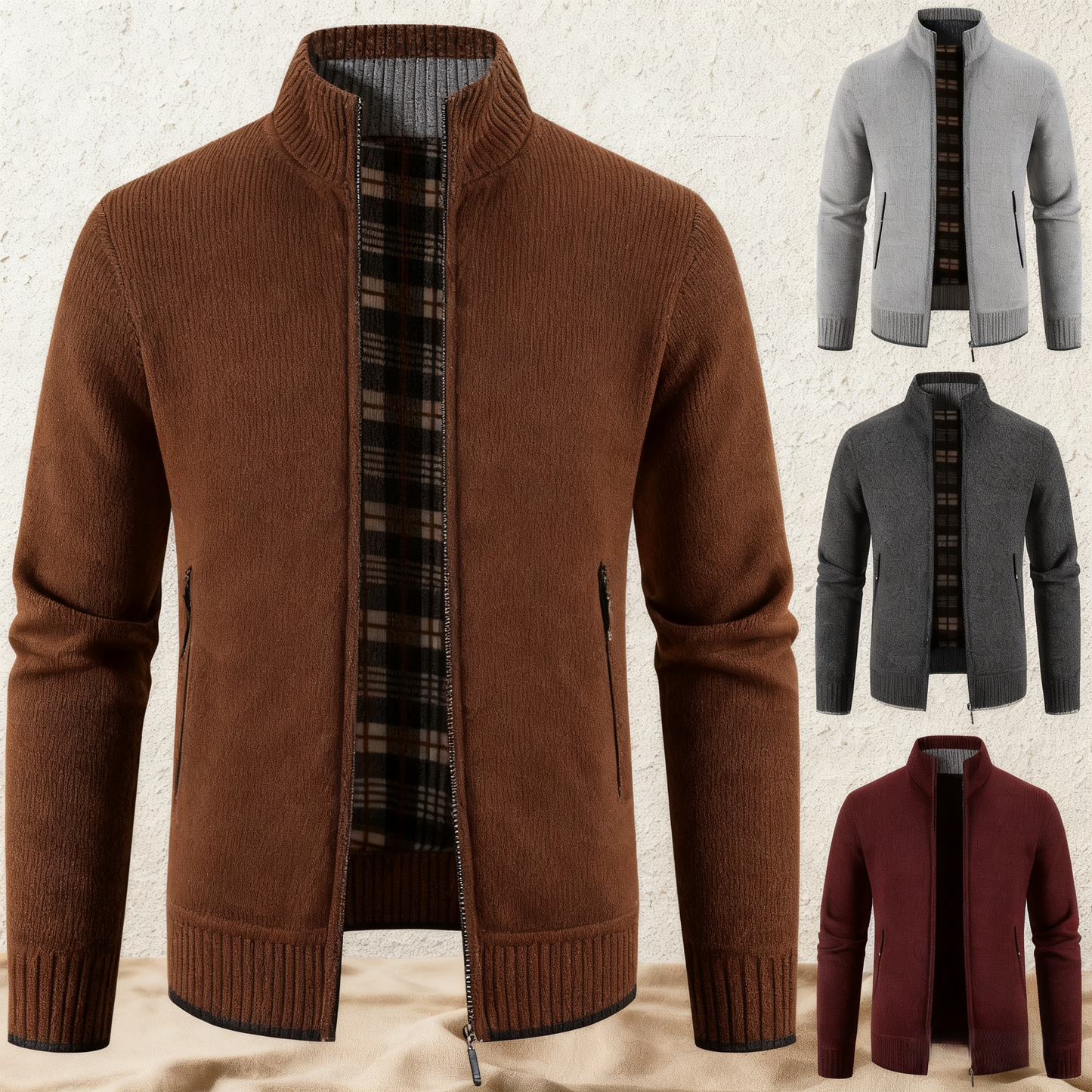 ❄️⛄️【M-3XL】Męska bluza z golfem i zamkiem błyskawicznym, casualowa, dzianinowa