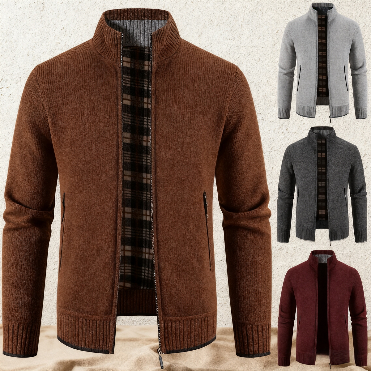 ❄️⛄️【M-3XL】Męska bluza z golfem i zamkiem błyskawicznym, casualowa, dzianinowa