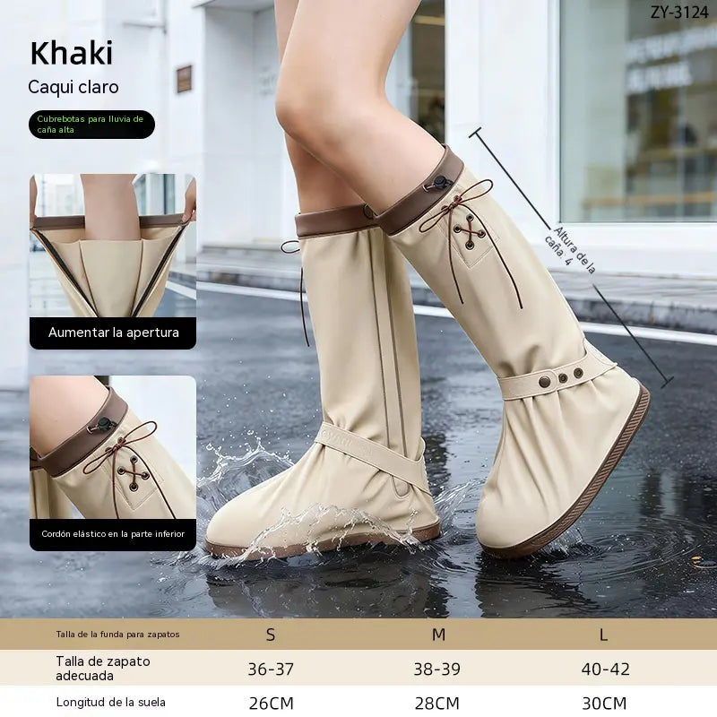 🔥🎁 Cubrezapatos impermeables plegables de caña alta: con un diseño antideslizante de doble cierre, estos protectores para los pies están especialmente diseñados para los desplazamientos diarios al aire libre y las salidas en días de lluvia.