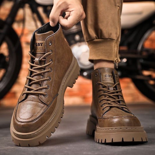 💪Jesień i zima, retro, wysokie buty męskie, styl brytyjski retro
