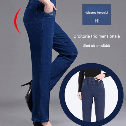 🔥👖【XL-5XL】Dámské ležérní rovné elastické džíny