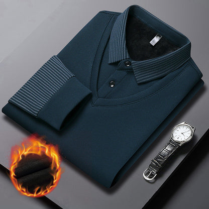 【M–4XL】 Dvoudílné tričko POLO s falešnými patchworkovými pruhy