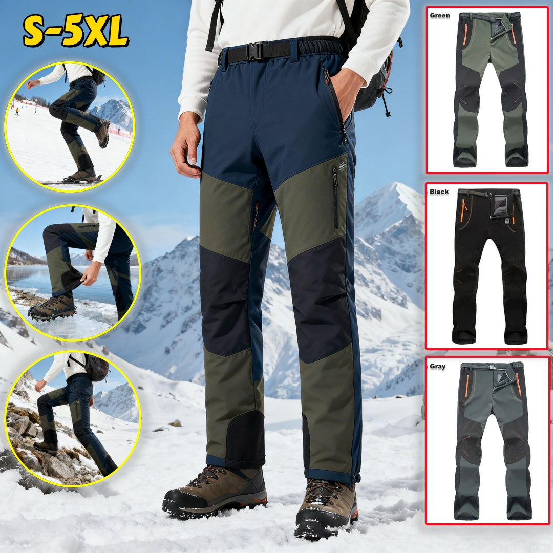 【S-5XL】Pánské turistické kalhoty, měkké, nepromokavé, větruodolné, prodyšné, teplé a zesílené, vyrobené z fleecové tkaniny, vhodné pro outdoorové aktivity.