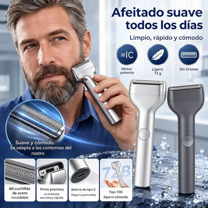 1 unidad por 31 🎁 Novedad: oferta a mitad de precio 💥⚡ ¡Dile adiós a la irritación del afeitado! 🧔 Potente afeitadora eléctrica recargable para hombre.