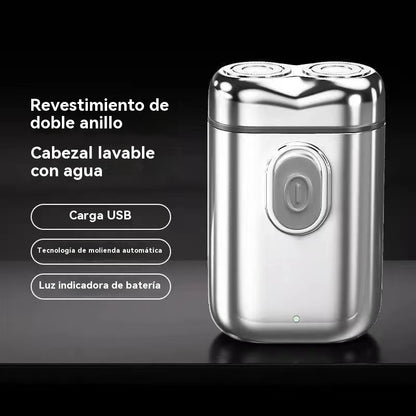 🧡【Oferta por tiempo limitado】Mini afeitadora eléctrica portátil con cuchillas dobles magnéticas e impermeables