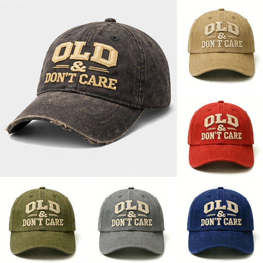 🔥🧢 Rebajas de Año Nuevo 2026 | Gorra vintage con motivo desgastado "VIEJO y no me importa"
