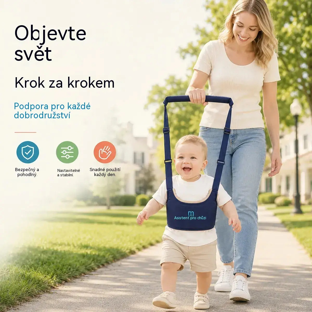 Dětský postroj 2 v 1 – prodyšný, ergonomický a s ochranou proti pádu 👶🚼