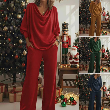 📢📢Sleva 60 %!!!【S-3XL】Dvoudílná sada pohodlného sametového trička a kalhot s gumičkou u krku