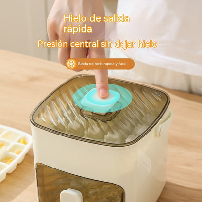Máquina de hielo portátil | Con tapa y recipiente para almacenar hielo (hace 48 cubitos de hielo a la vez)