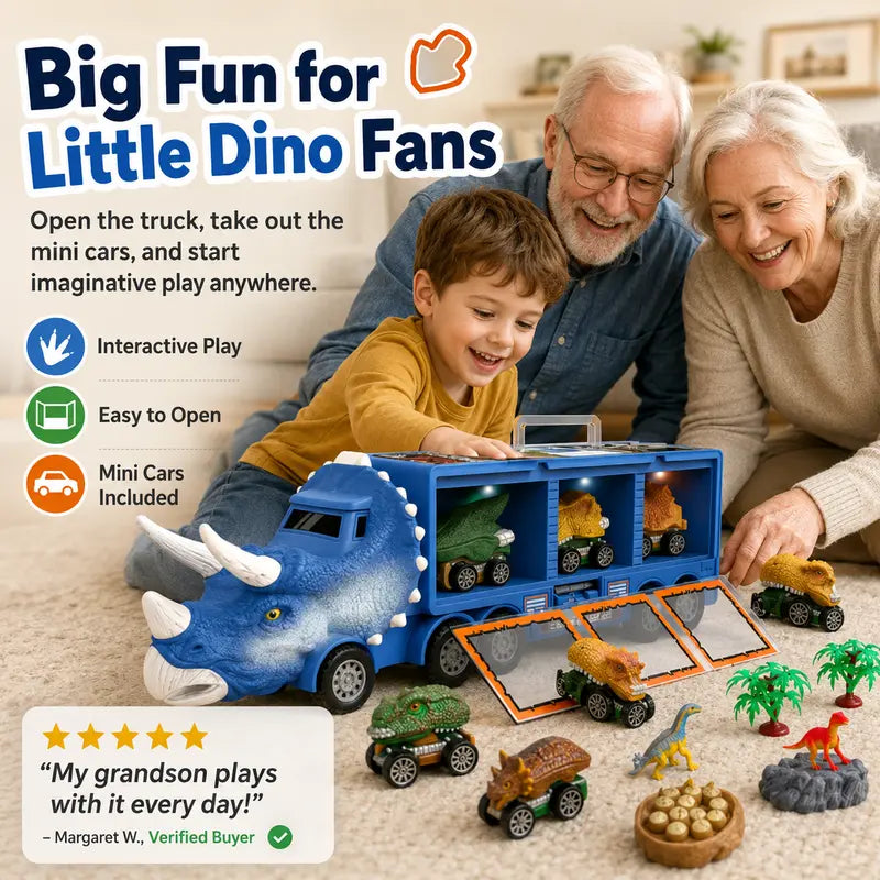 🦖🚛 Interaktivní náklaďák na přepravu dinosaurů: se světly, zvuky a pohyblivými figurkami – vydejte se na zábavné pravěké dobrodružství! ✨🎮