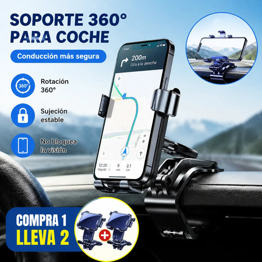 🔥【Compra 1 y llévate 1 gratis】🚗Soporte para teléfono móvil giratorio de 360° para coche