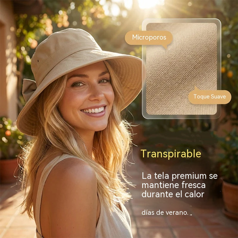 👒 ¡50% DE DESCUENTO POR TIEMPO LIMITADO! ✨ Sombrero de sol de ala ancha con lazo para mujer – Plegable, protección 360° 🎀