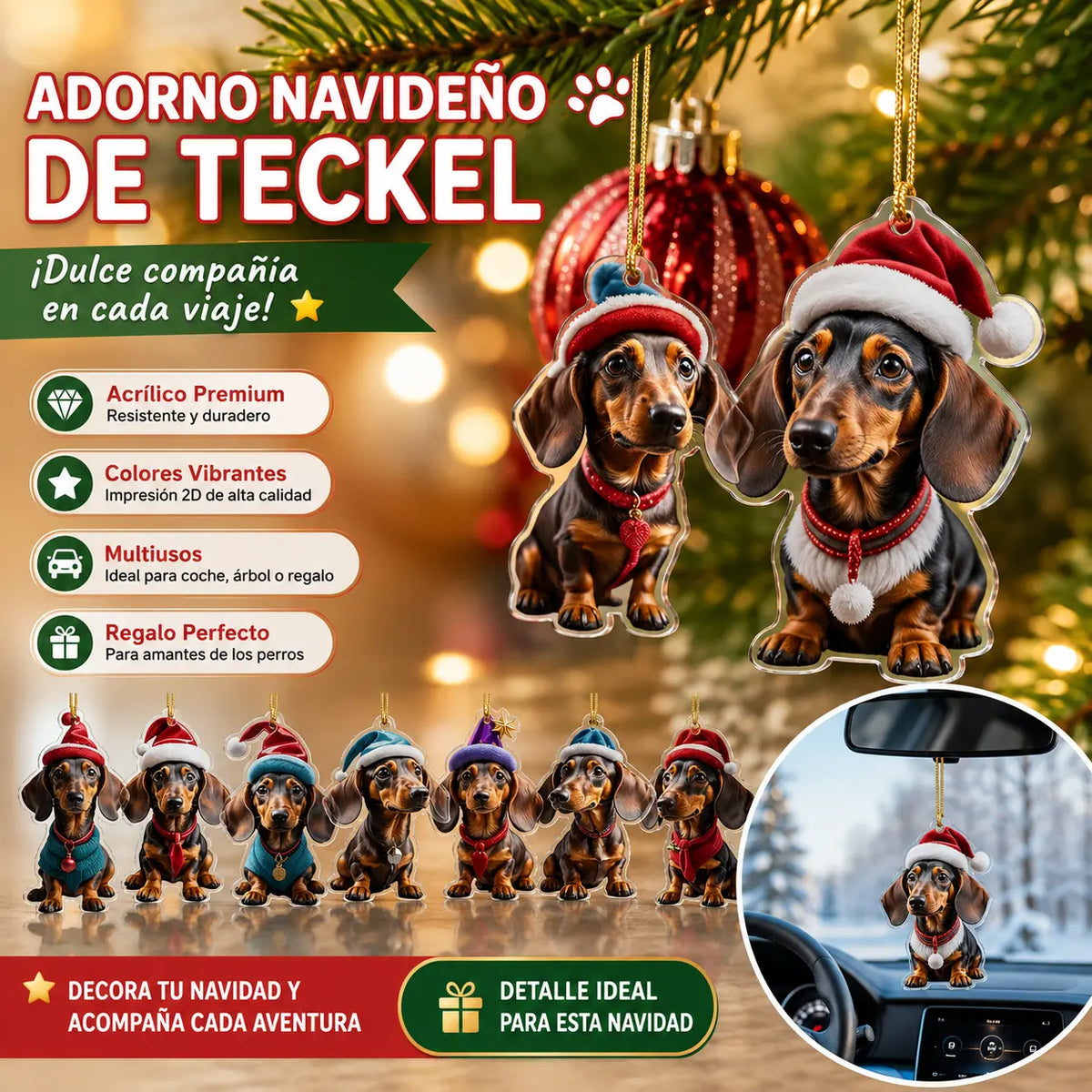 30%OFF🎄【9 piezas】🐕 Adornos navideños para el árbol con forma de cachorros