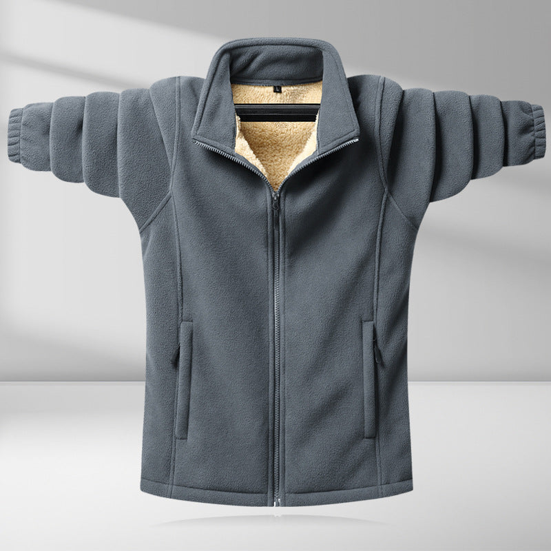【M-6XL】imní bunda z polar fleecu pro větší velikosti, módní teplá bunda