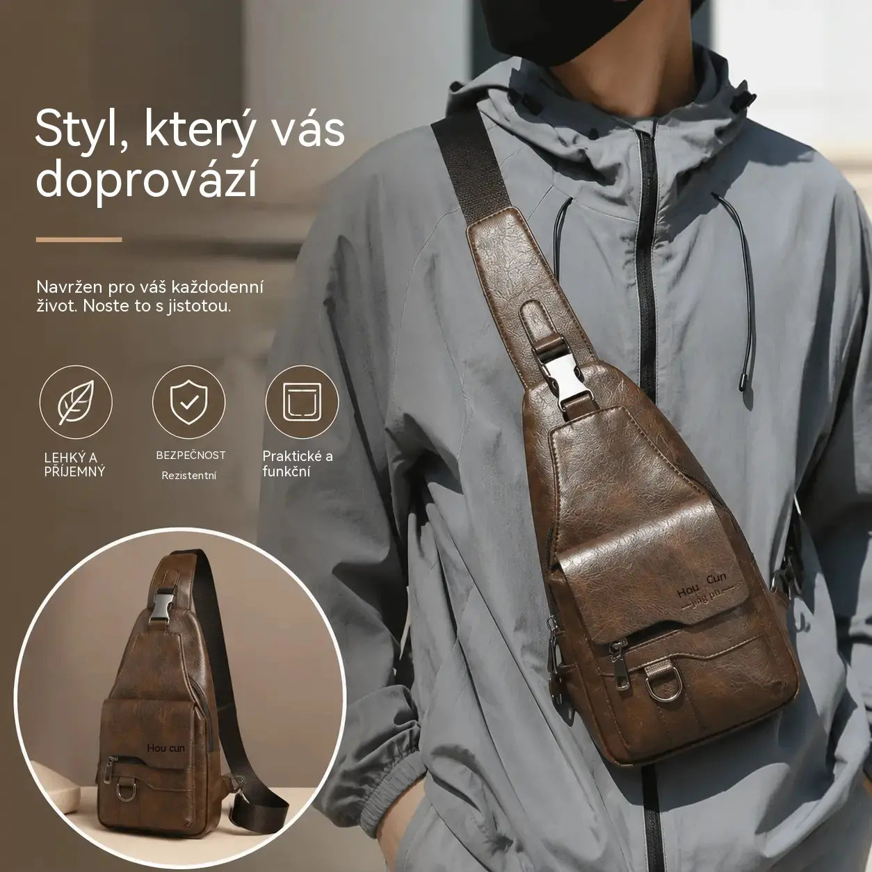 🎒 Nepromokavá taška přes rameno z pravé kůže v retro stylu: nezbytný doplněk pro každodenní dojíždění.