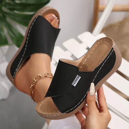 [Nuevos productos 2026] [36-43] Zapatillas de cuña con suela gruesa para mujer-E