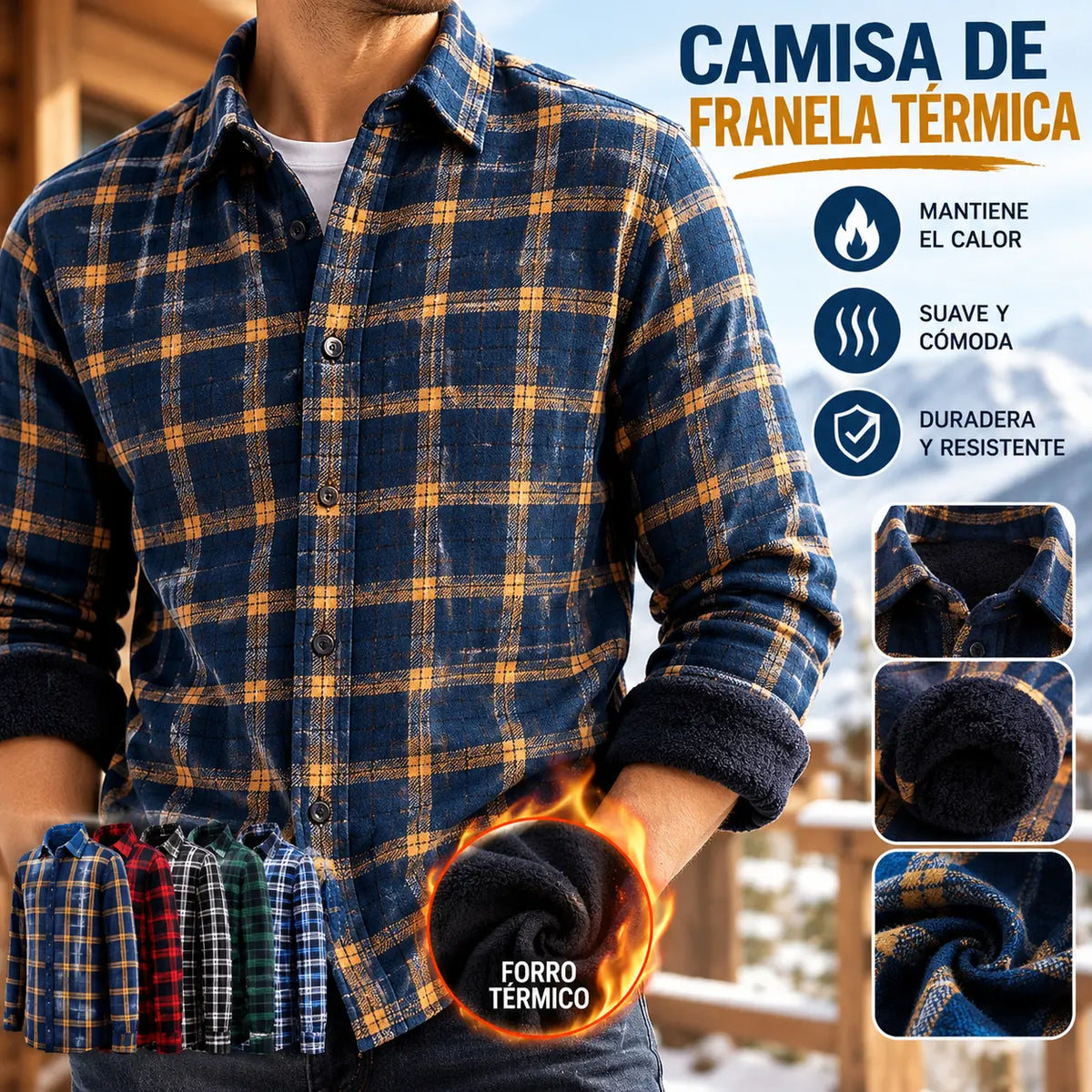 👔【L-5XL】La nueva camisa térmica de terciopelo de doble cara para hombre de otoño e invierno está de moda y es versátil.