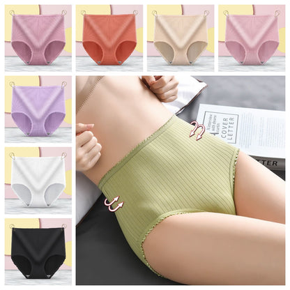 【🔥Oferta por tiempo limitado】Bragas impermeables antibacterianas de cintura alta para mujer de talla grande 【Conjunto de 8 piezas】