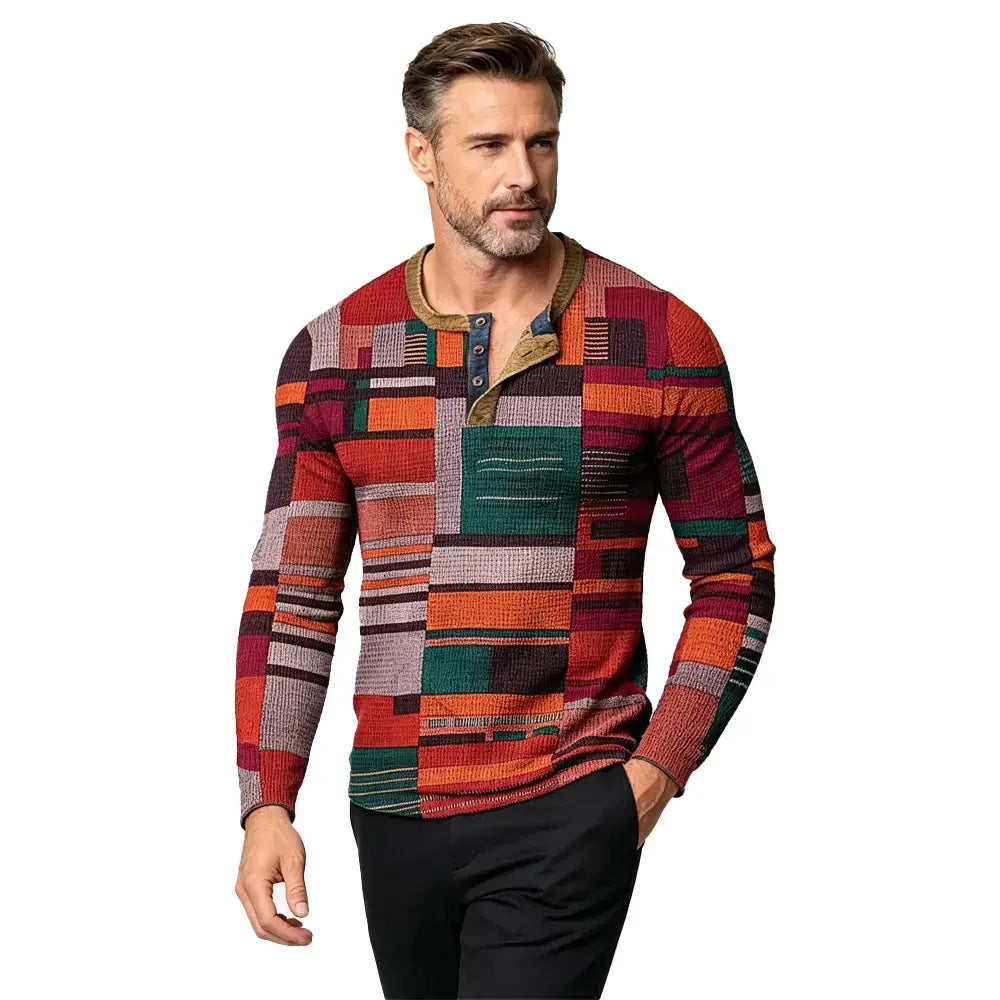 【Podzimní novinka – SLEVA 50 %】Pánské polo tričko s dlouhým rukávem a potiskem – Velikosti S–4XL