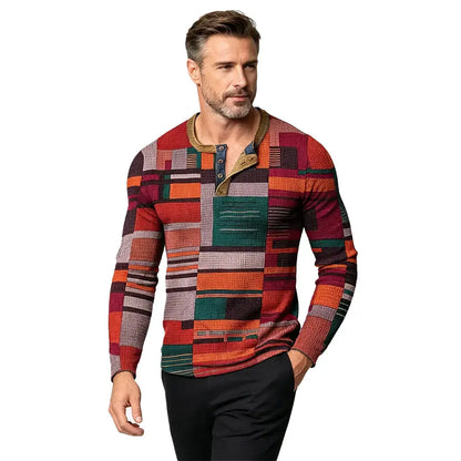【Podzimní novinka – SLEVA 50 %】Pánské polo tričko s dlouhým rukávem a potiskem – Velikosti S–4XL