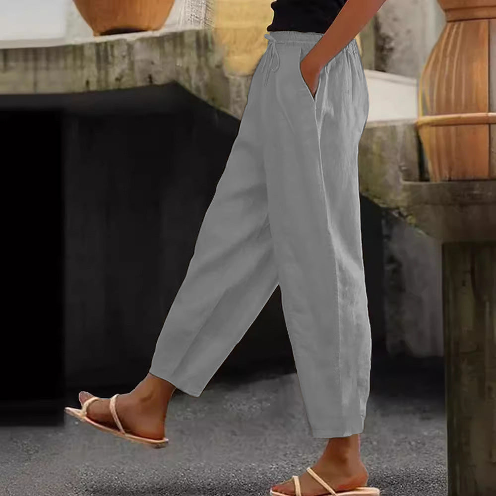 😍💕48% de descuento💕【40-120 kg】Pantalones casuales para mujer de algodón y lino ✅️Pago contra entrega ✅️2 artículos con un 70% de descuento