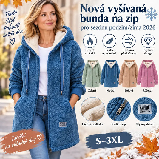 🎉⛄Nová vyšívaná bunda na zip pro sezónu podzim/zima 2026