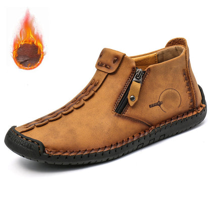 🥾【38-48】Nuevas botas tipo Martin para hombre de alta calidad, hechas a mano en cuero auténtico, con forro interior de plumón de ganso.