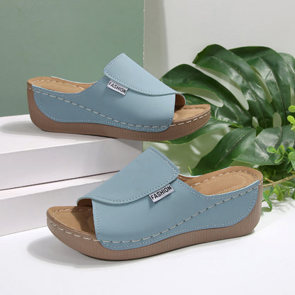 [Nuevos productos 2026] [36-43] Zapatillas de cuña con suela gruesa para mujer-E