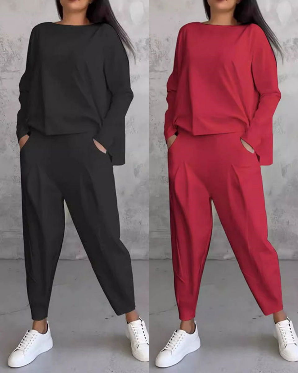 💖 Nowy prosty bawełniany komplet na wiosnę i jesień 2025