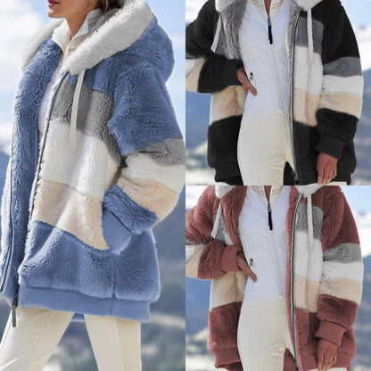 ☃️❄️【S-5XL】Nová dámská zimní bunda 2025, silná s plyšovými pruhy