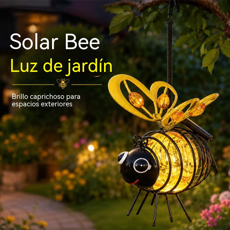 🌙🍃Lámpara colgante solar con forma de abeja: luz ámbar cálida, sin parpadeos, ideal para fiestas en el jardín, acampadas o habitaciones infantiles🌞🌜