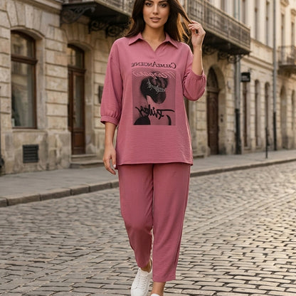 ✨ Conjunto casual de dos piezas: la combinación perfecta entre comodidad y estilo.